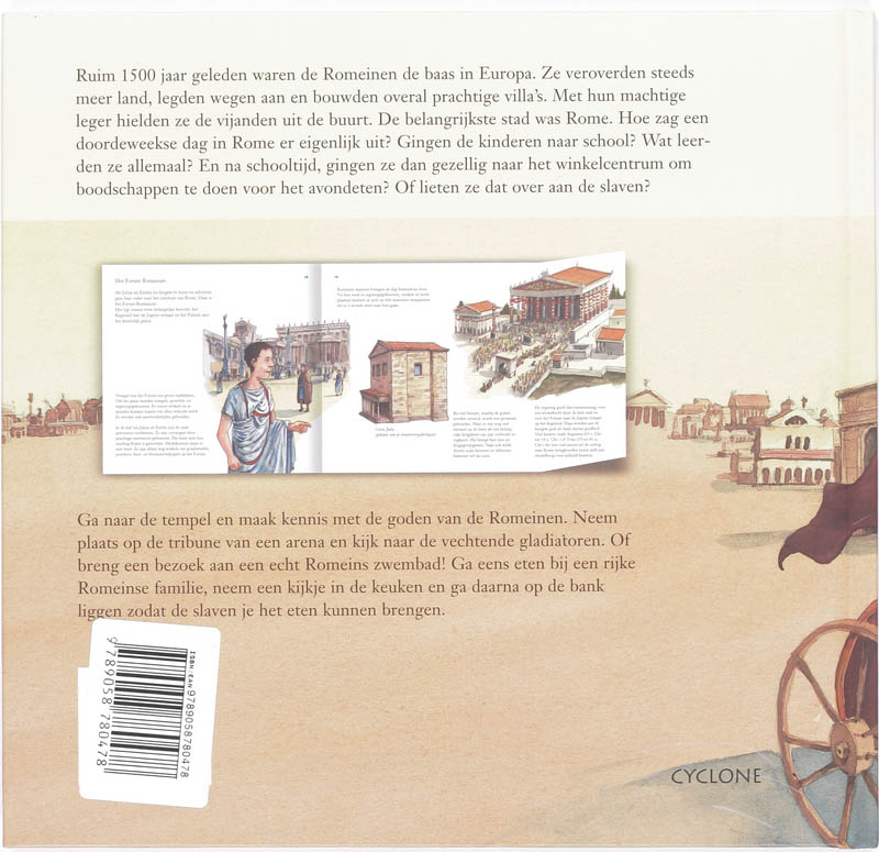 Achterkant van Bij de Romeinen
