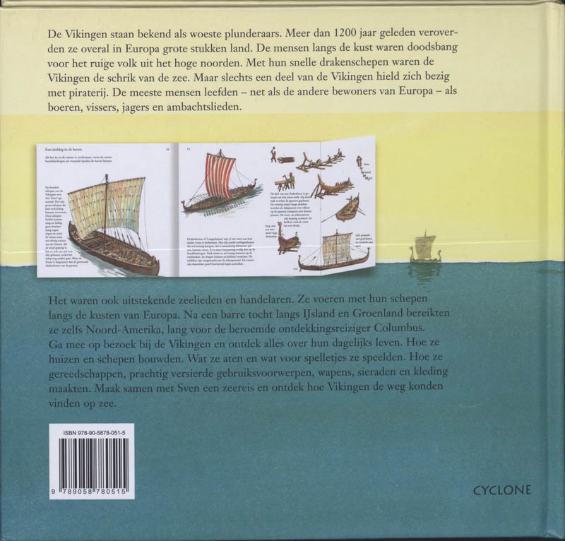 Achterkant van Bij de vikingen