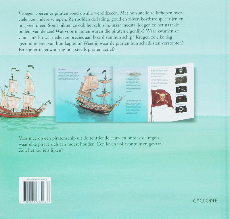 Achterkant van Bij de piraten