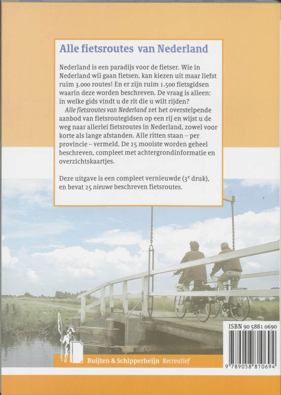 Achterkant van Alle fietsroutes van Nederland