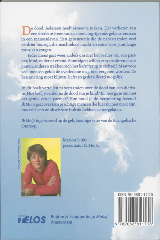 Achterkant van Ik mis je