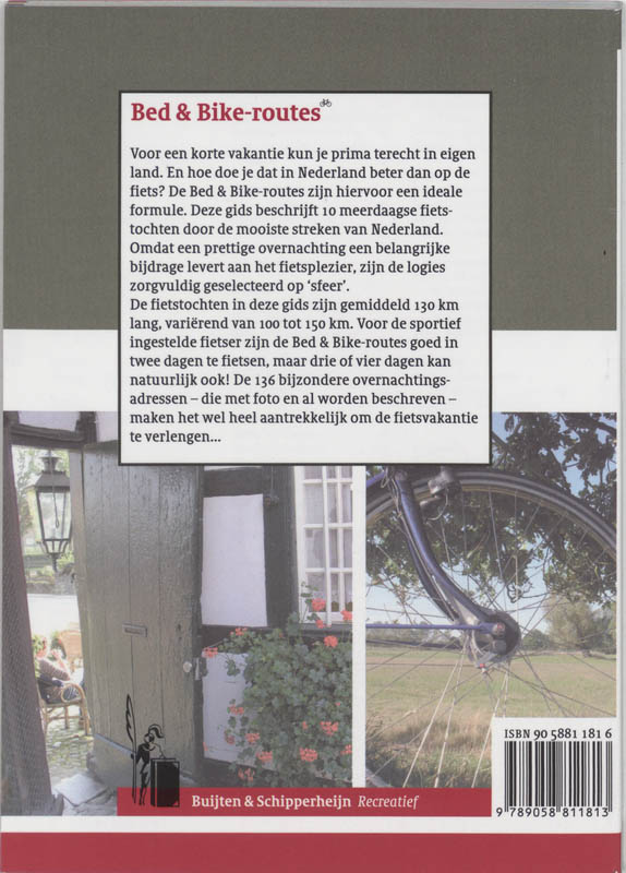 Achterkant van Bed & Bike - routes