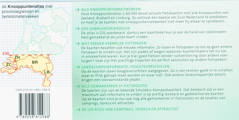 Achterkant van Knooppuntenatlas voor korte en lange fietstochten