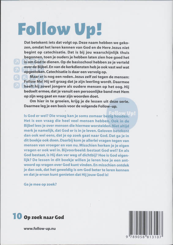 Achterkant van 10 Wie is God?