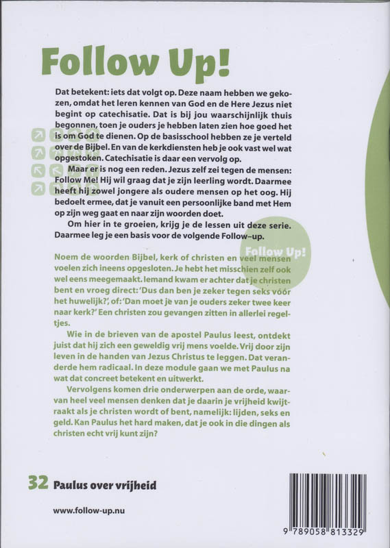 Achterkant van 32 Paulus over vrijheid