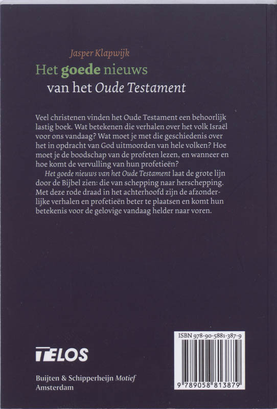 Achterkant van Het goede nieuws van het Oude Testament