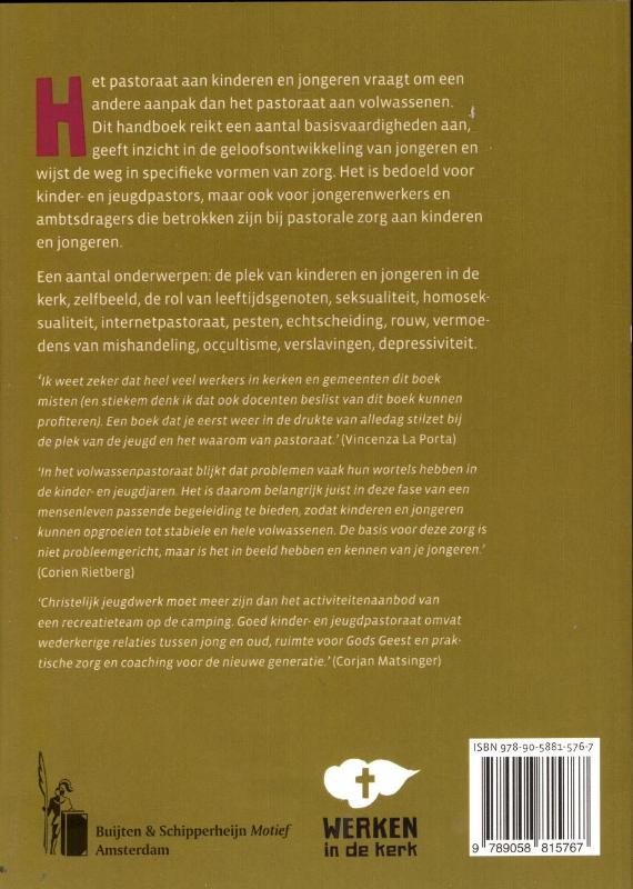 Achterkant van Handboek voor kinder- en jeugdpastoraat
