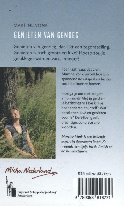 Achterkant van Genieten van genoeg
