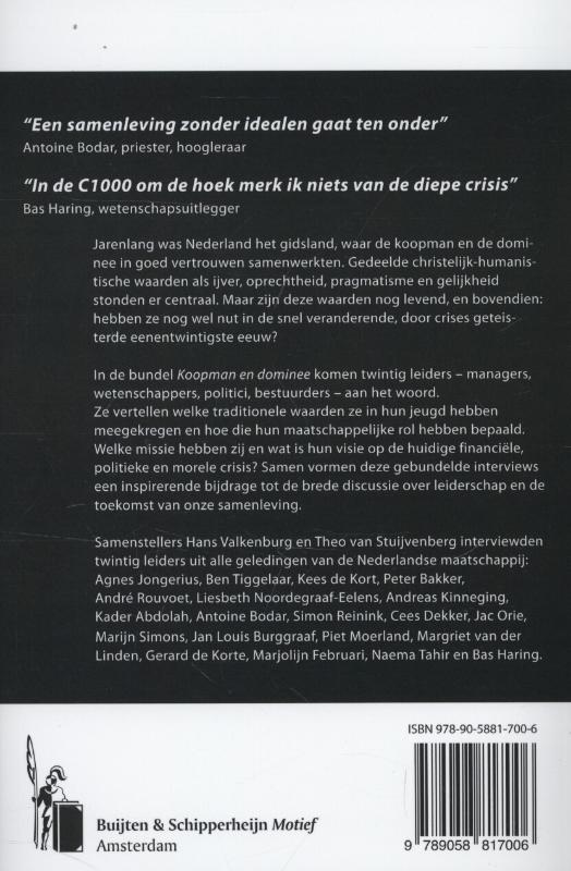 Achterkant van Koopman en dominee