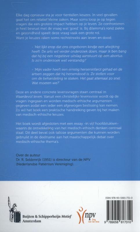 Achterkant van Waardevol leven