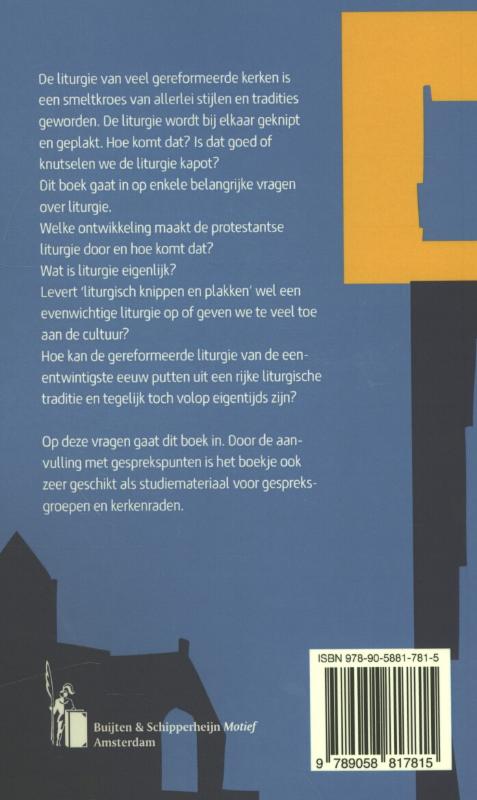 Achterkant van Geknipt voor de liturgie