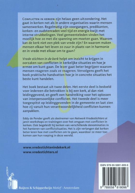 Achterkant van Vrede stichten in de kerk