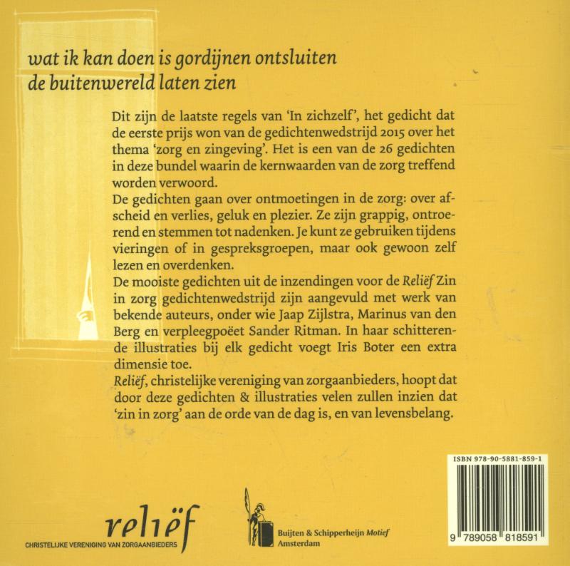 Achterkant van Zin in zorg - gedichten