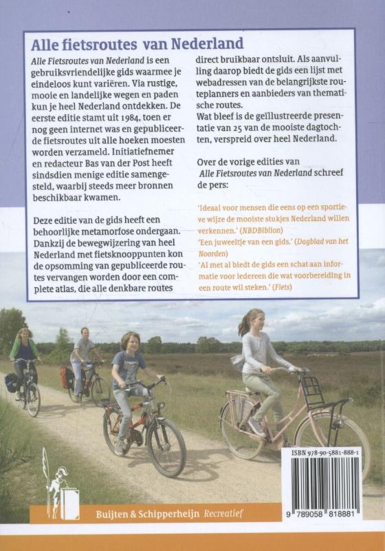 Achterkant van Alle fietsroutes van Nederland