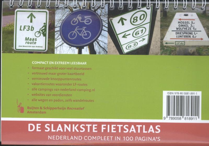 Achterkant van De slankste fietsatlas van Nederland