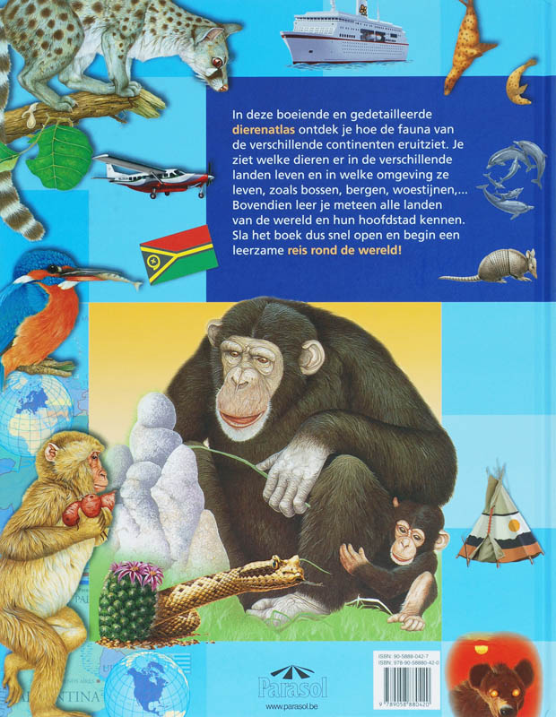 Achterkant van Reis rond de wereld