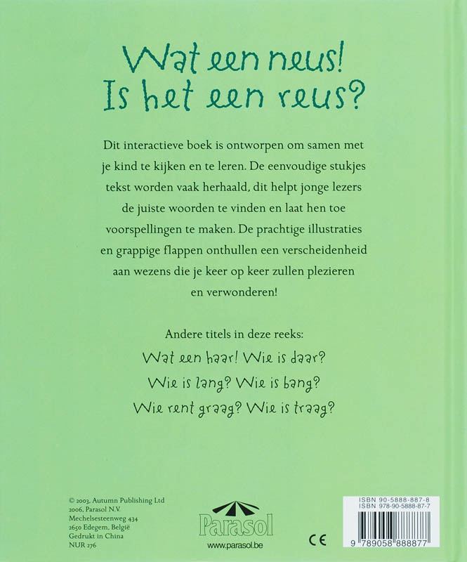 Achterkant van Wat een neus! Is het een reus?