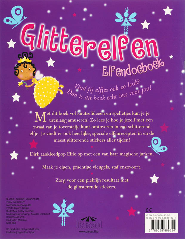 Achterkant van Glitterelfen