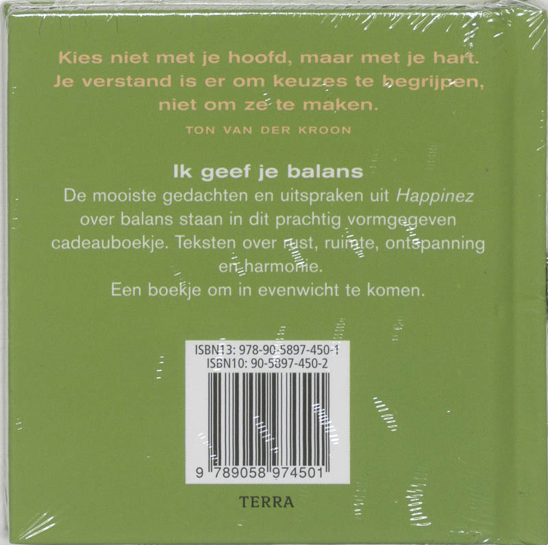 Achterkant van Ik geef je balans