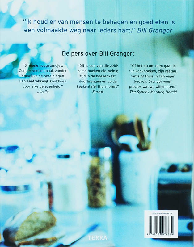 Achterkant van Bill Granger in de keuken