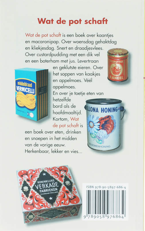 Achterkant van Wat de pot schaft