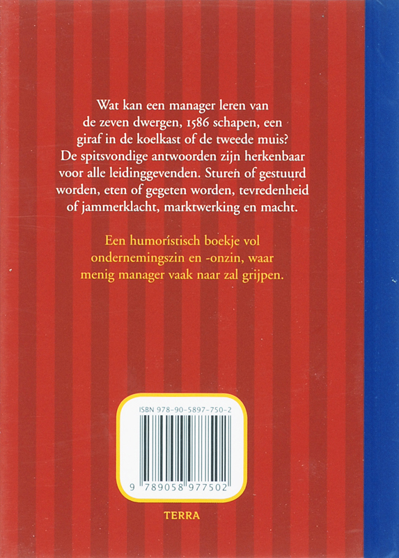 Achterkant van De manager en de zeven dwergen