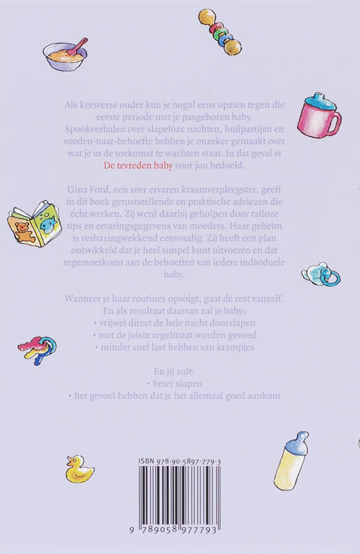 Achterkant van De tevreden baby
