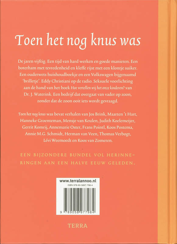Achterkant van Toen het nog knus was