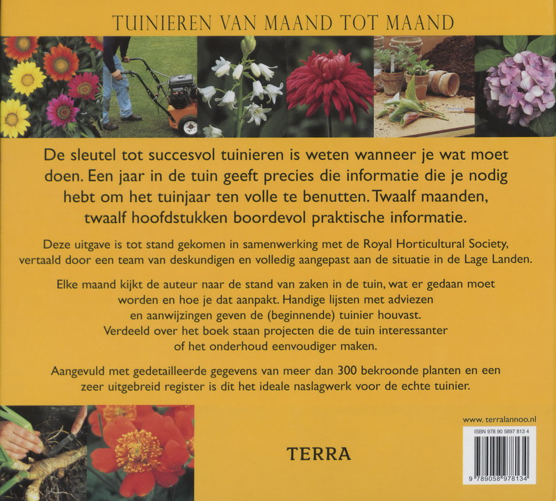 Achterkant van Een jaar in de tuin
