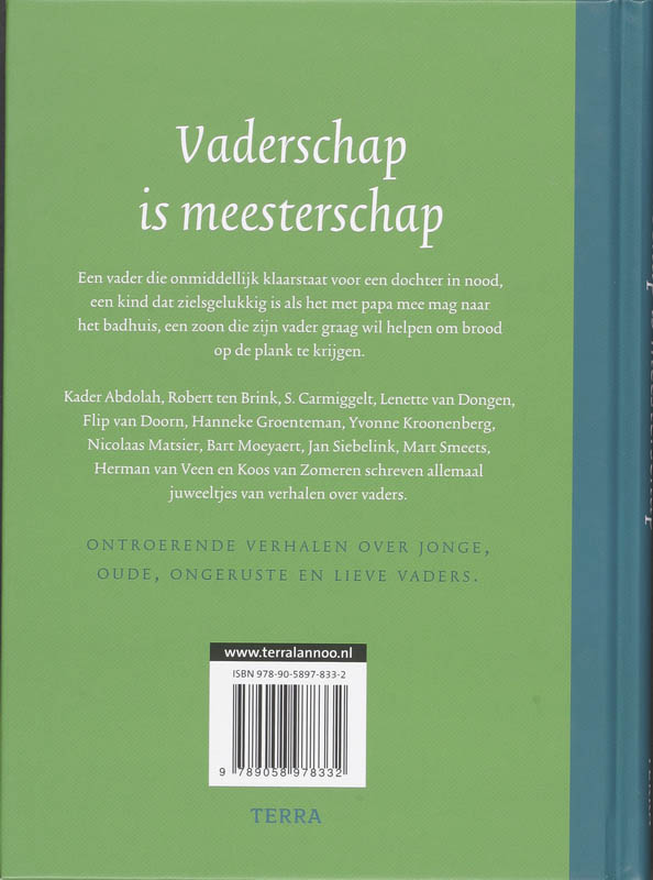Achterkant van Verhalenbundel vaderschap is meesterschap