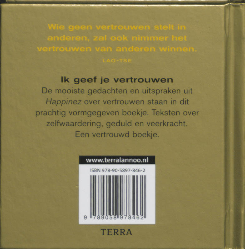 Achterkant van Happinez ik geef je vertrouwen