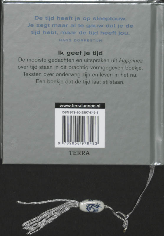 Achterkant van Happinez ik geef je tijd