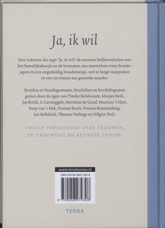 Achterkant van Ja, ik wil
