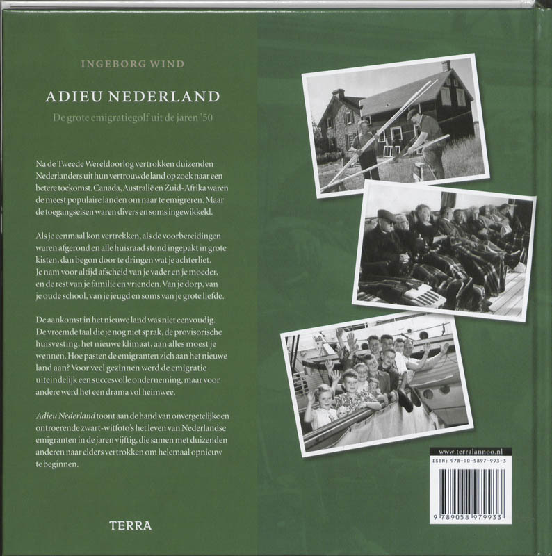 Achterkant van Adieu Nederland