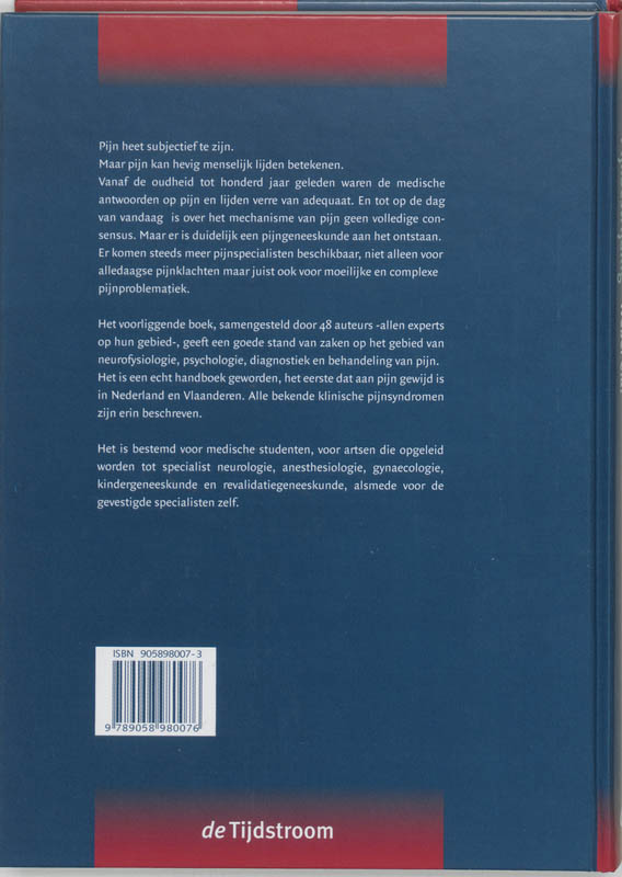 Achterkant van Handboek pijnbestrijding