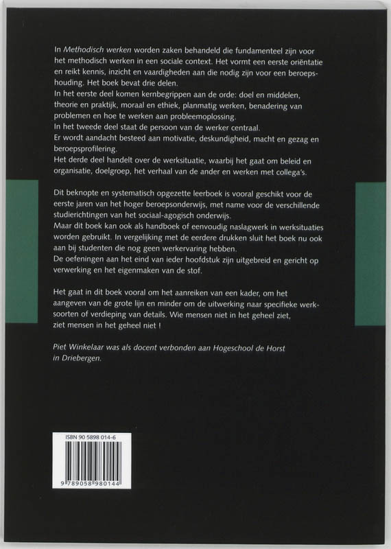 Achterkant van Methodisch werken