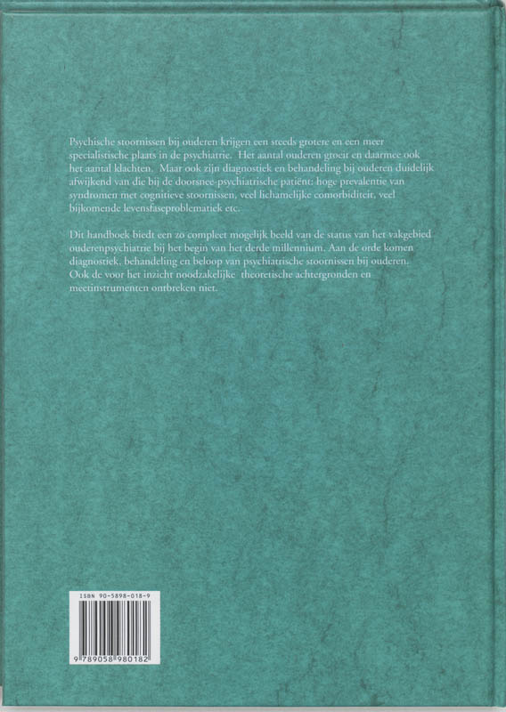 Achterkant van Handboek ouderenpsychiatrie