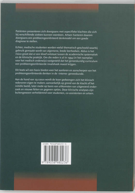Achterkant van Probleemgeorienteerd denken in de interne geneeskunde