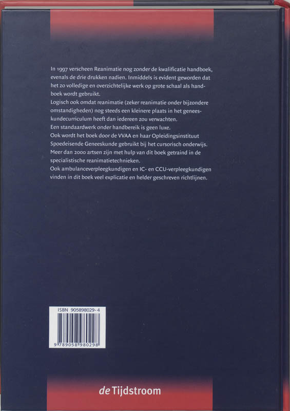 Achterkant van Handboek reanimatie