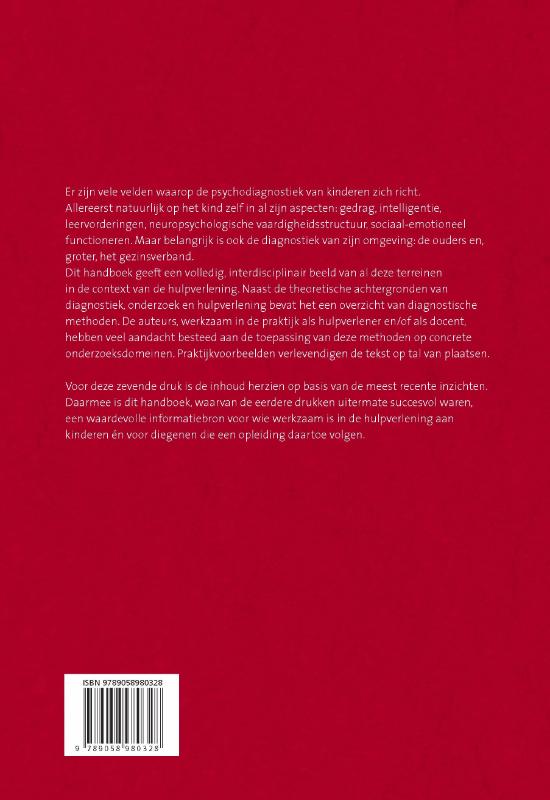 Achterkant van Handboek psychodiagnostiek voor de hulpverlening aan kinderen