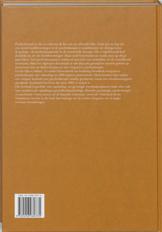 Achterkant van Leerboek integratieve psychotherapie