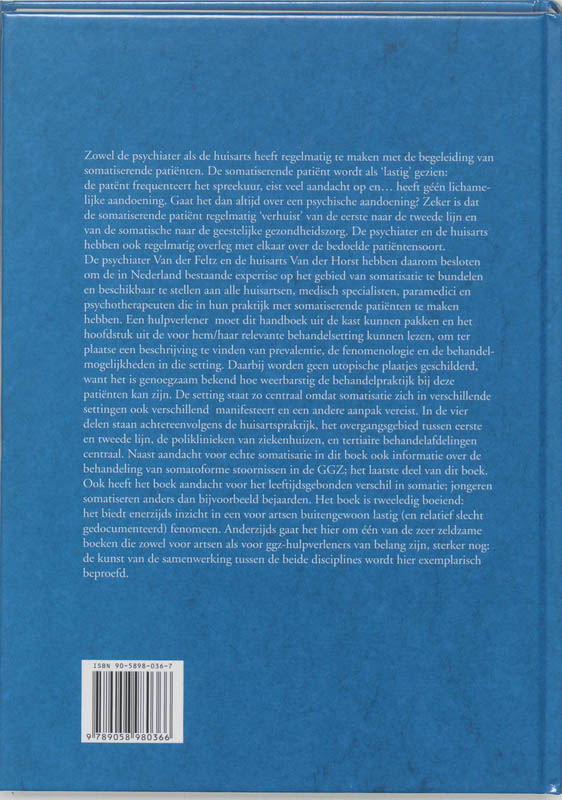 Achterkant van Handboek Somatisatie