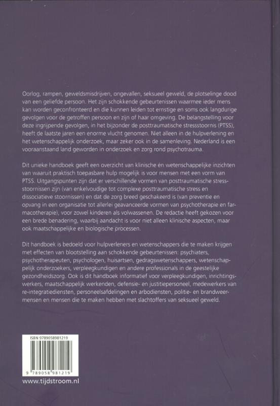 Achterkant van Handboek posttraumatische stressstoornissen