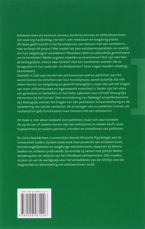 Achterkant van Gids voor herstel van eetstoornissen