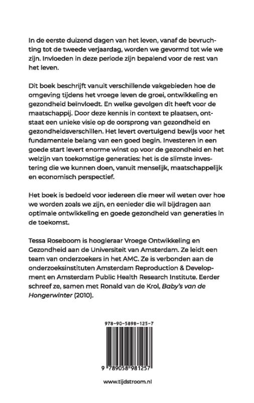 Achterkant van De eerste 1000 dagen