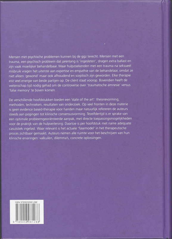 Achterkant van Handboek psychotherapie na seksueel misbruik
