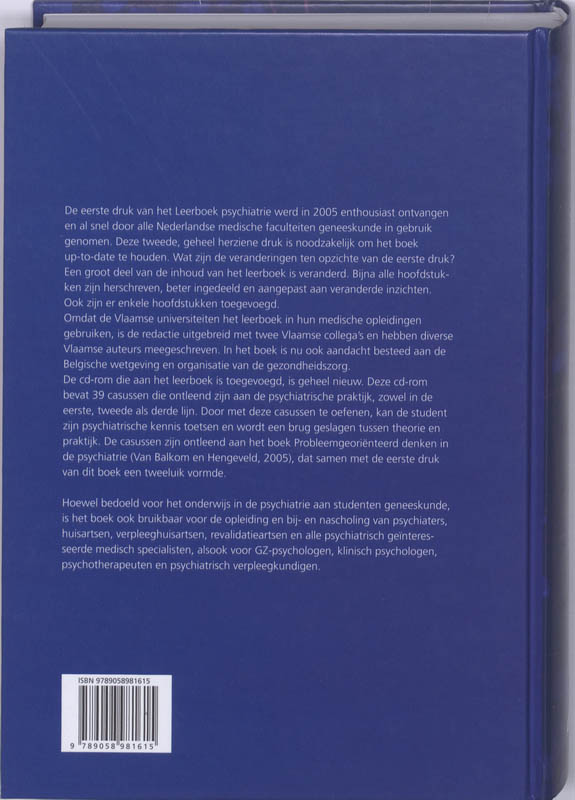 Achterkant van Leerboek psychiatrie