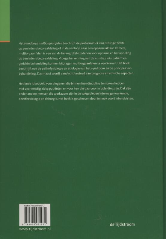 Achterkant van Handboek multiorgaanfalen