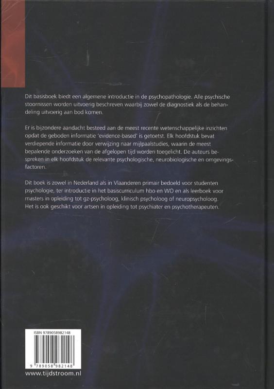Achterkant van Basisboek psychopathologie
