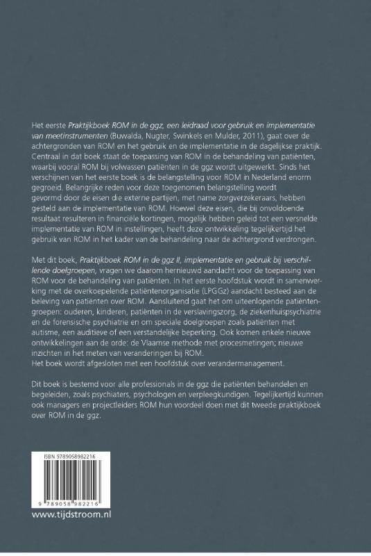 Achterkant van Praktijkboek ROM in de ggz II